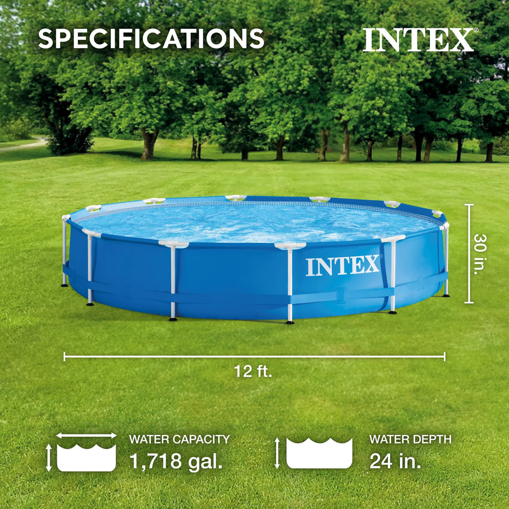 12' x 30 Metal Frame Round Above Ground Swimming Pool Y690