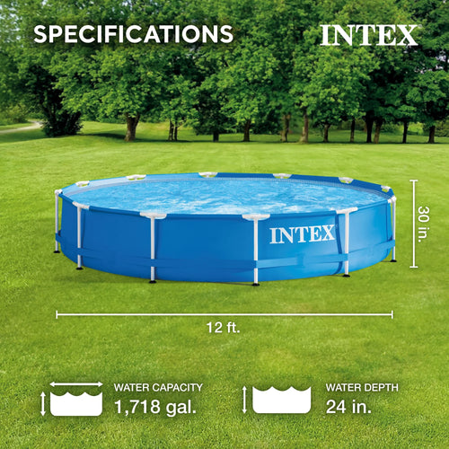 12' x 30 Metal Frame Round Above Ground Swimming Pool Y690