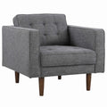 Gray Fabric Button Tufted Back Chair with Track Arms S394005