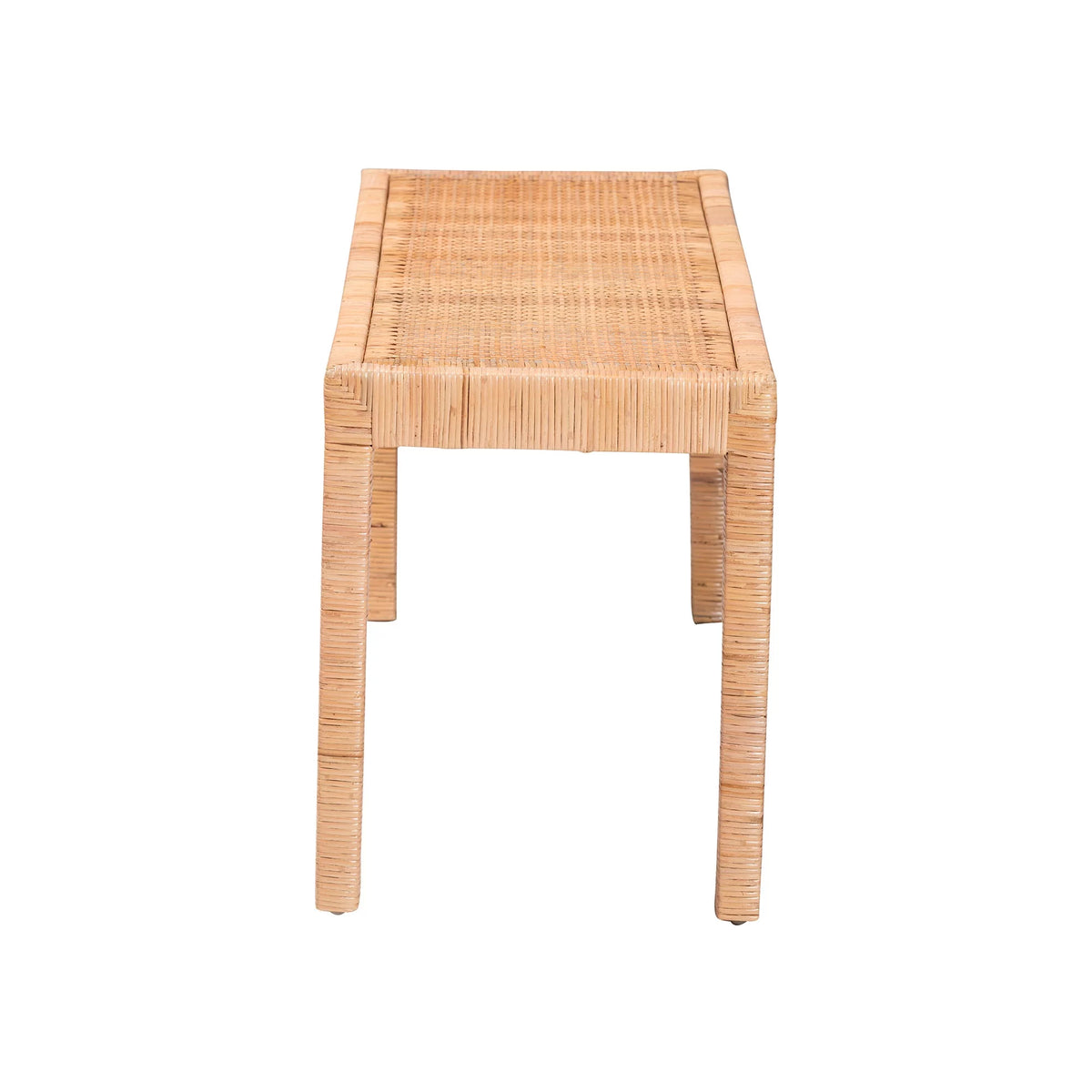 Natural Rattan and Mahogany Wood Accent Bench Z47751