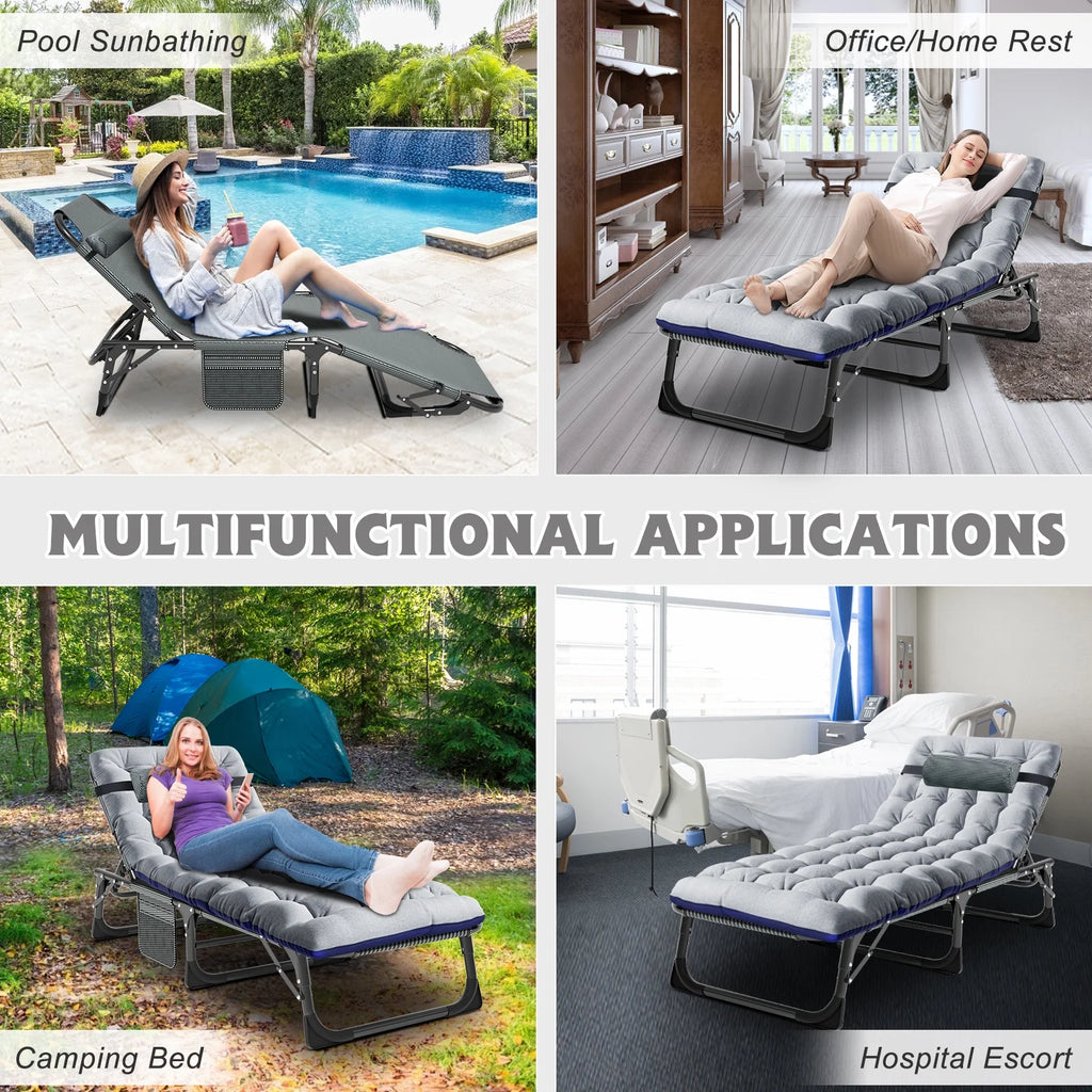 Camping Cot with Mattress and Pillow A262