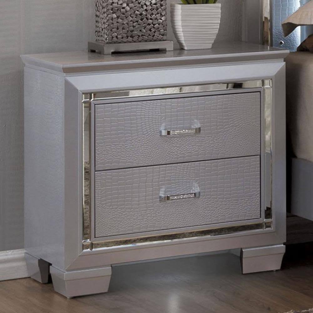 Silver Contemporary Night Stand S485695