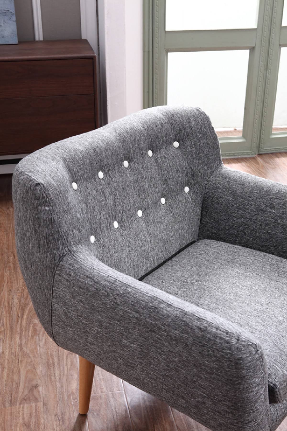 Grey and White Fabric Accent Chair G38784