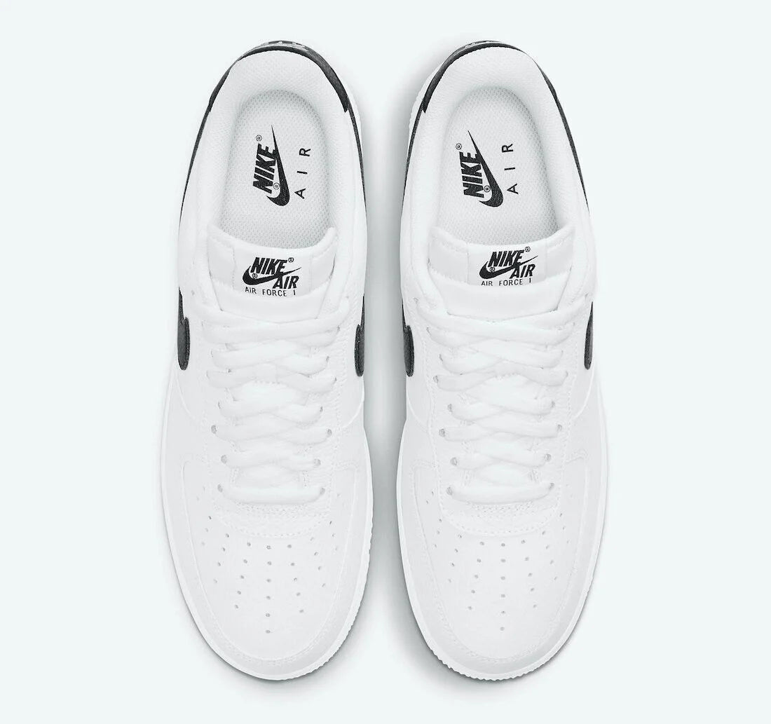 White Black Leather Sneaker Shoes Q5366
