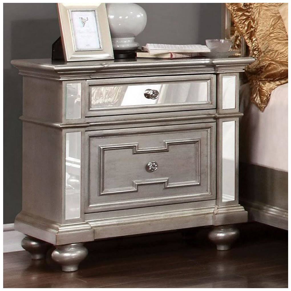Silver Contemporary Night Stand S485695