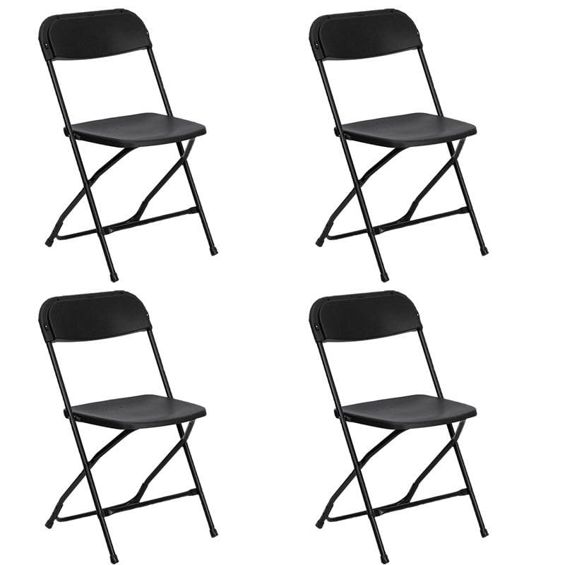 Blue 4 Pack Heavy Duty Poly Plastic Stackable Folding Chairs E55070