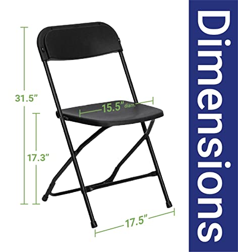 Blue 4 Pack Heavy Duty Poly Plastic Stackable Folding Chairs E55070