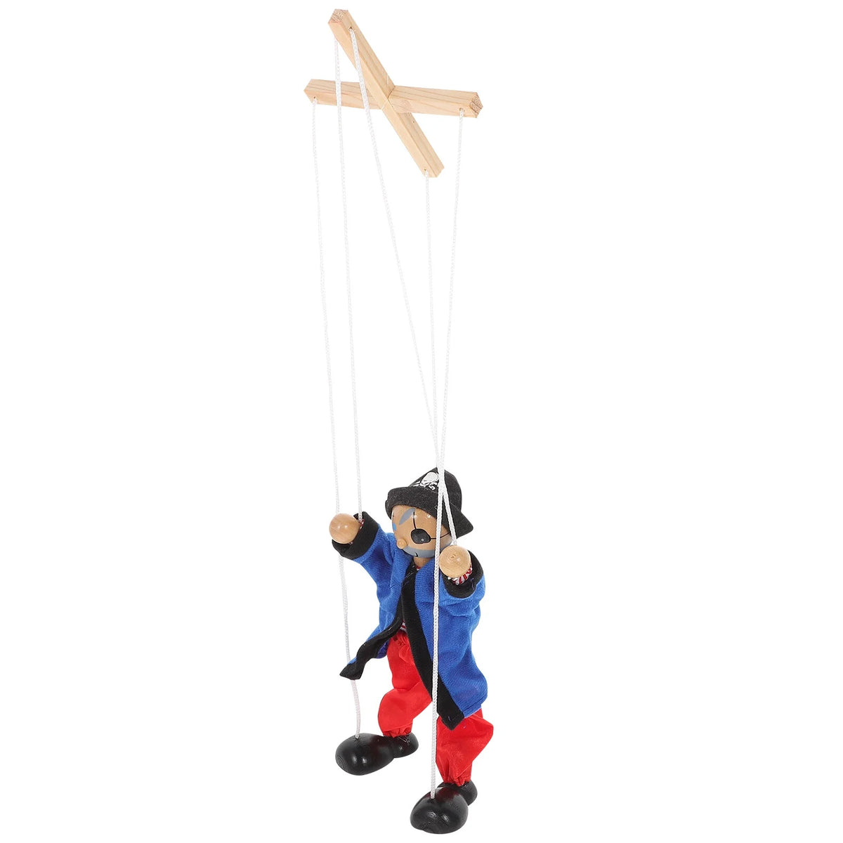 Wooden Pirate Marionette Interactive Toy Puppet D9274