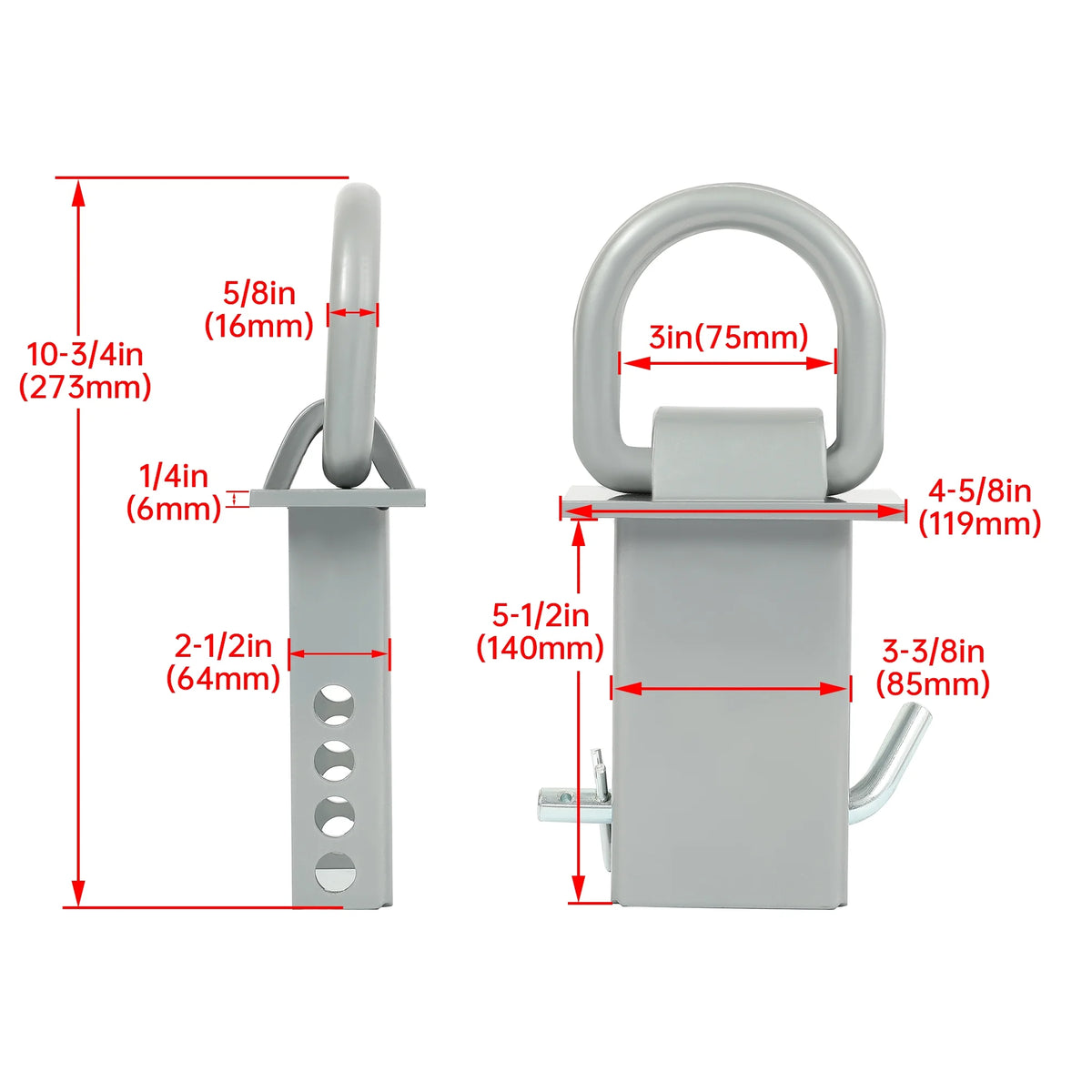 8 Pcs Removable Trailer Stake Pocket Tie Down D Ring Zinc Coated 5400 Lbs Load Limit Q928727