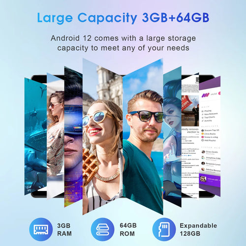 10 inch Android 12.0 Tablet 3GB RAM 64GB Storage Quad-Core 6000mAh W71032