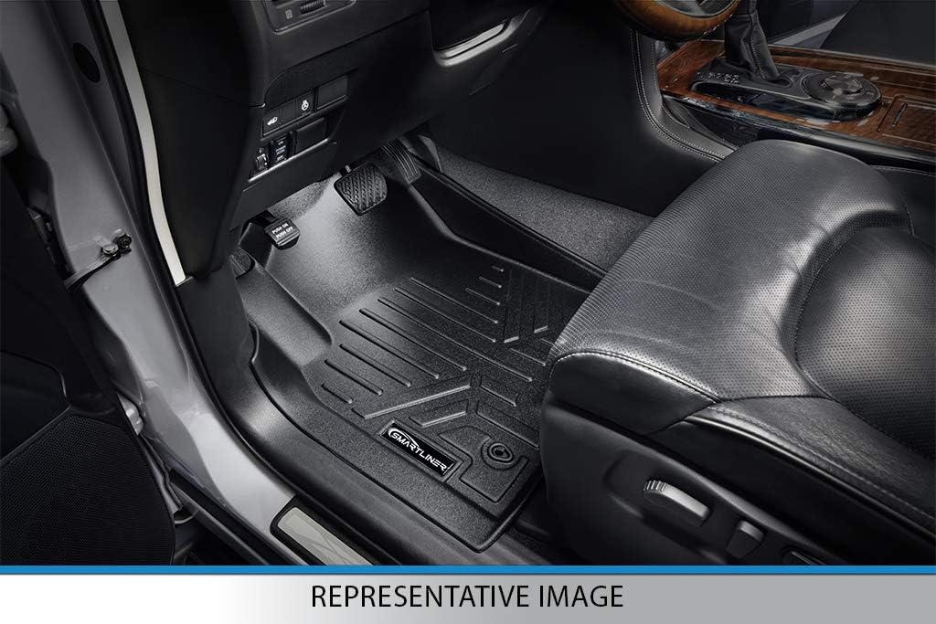 Black Custom Fit Floor Mats 2 Rows and Cargo Liner Trunk Set W673128