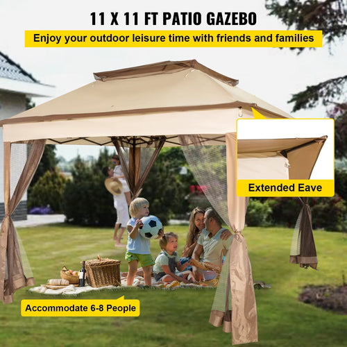 10x10ft Outdoor Canopy Gazebo with Netting I288