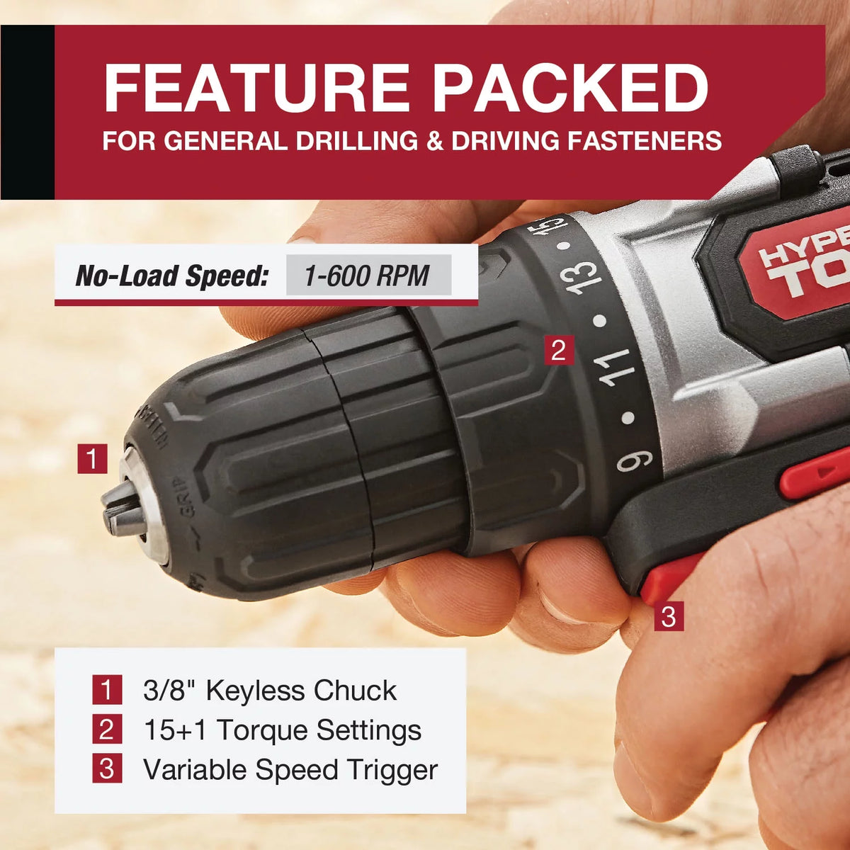 20V Max Lithium-Ion 3/8 inch Cordless Drill 70-Piece Home Tool Set W758