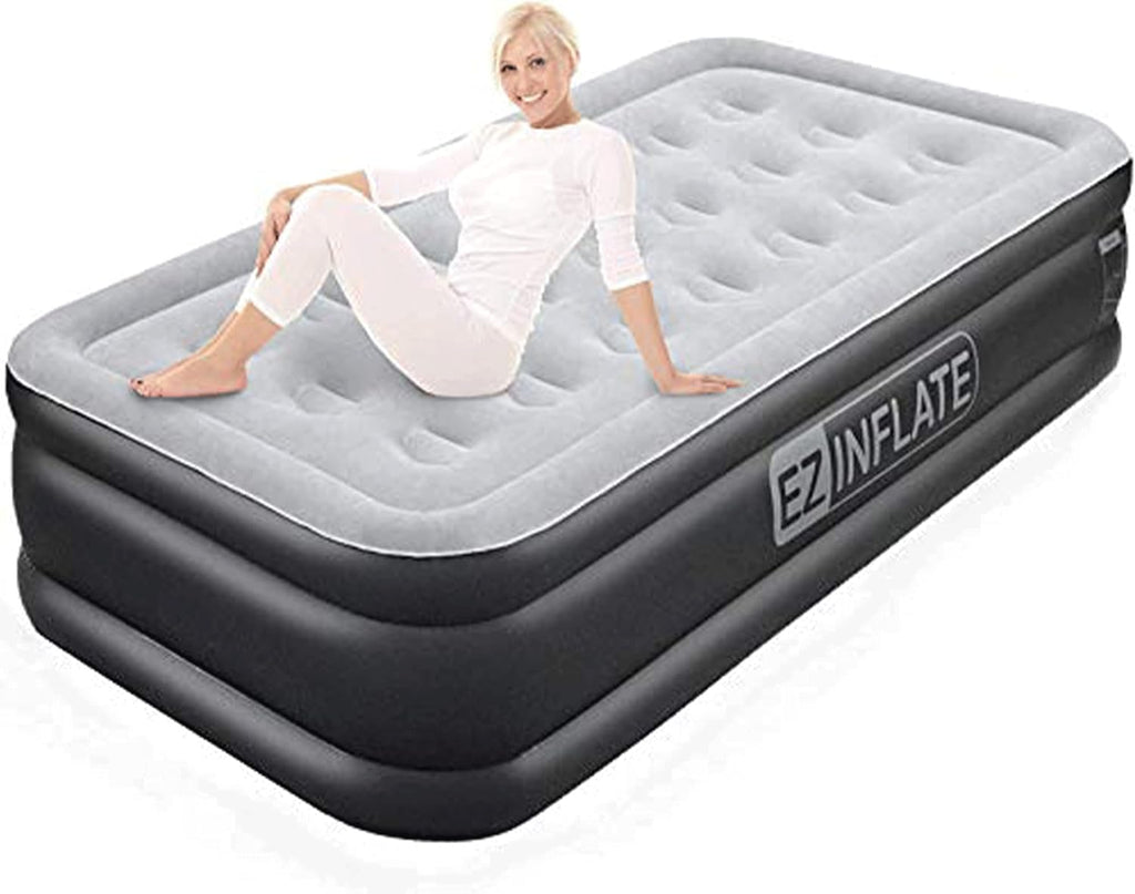 Twin Size Double-High Inflatable Air Mattress with Built in Pump N8800