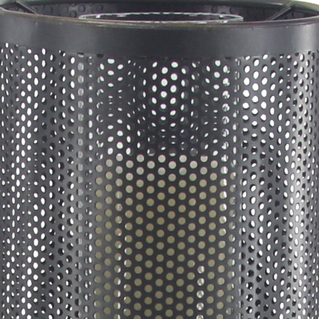 Black Iron and Glass Floor Candle Holder Y695249