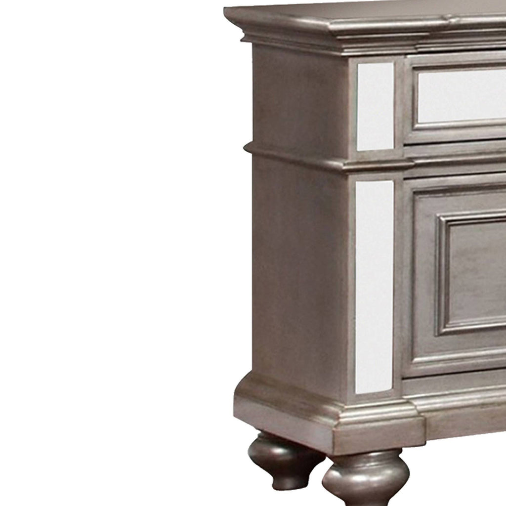 Silver Contemporary Night Stand S485695