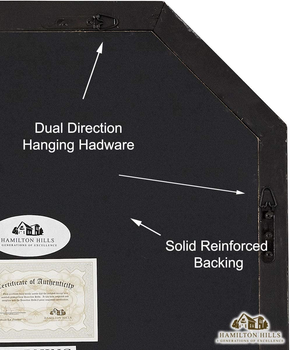Black Octagon Wall Mirror 24" X 36" Q3035
