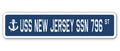 USS New Jersey Street Sign M10311