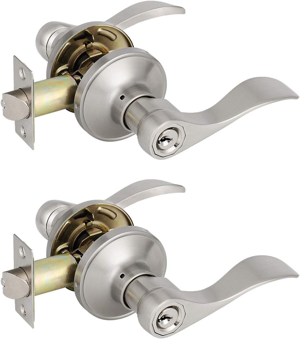6 Pack Non-Locking Satin Nickel Door Lever Set C6018