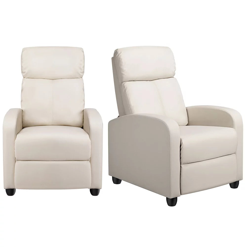 2pcs Beige Recliner Chair with Pocket Spring B6549
