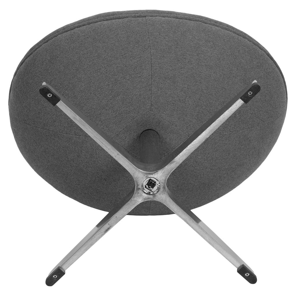 Gray Fabric Saddle Wing Ottoman H216