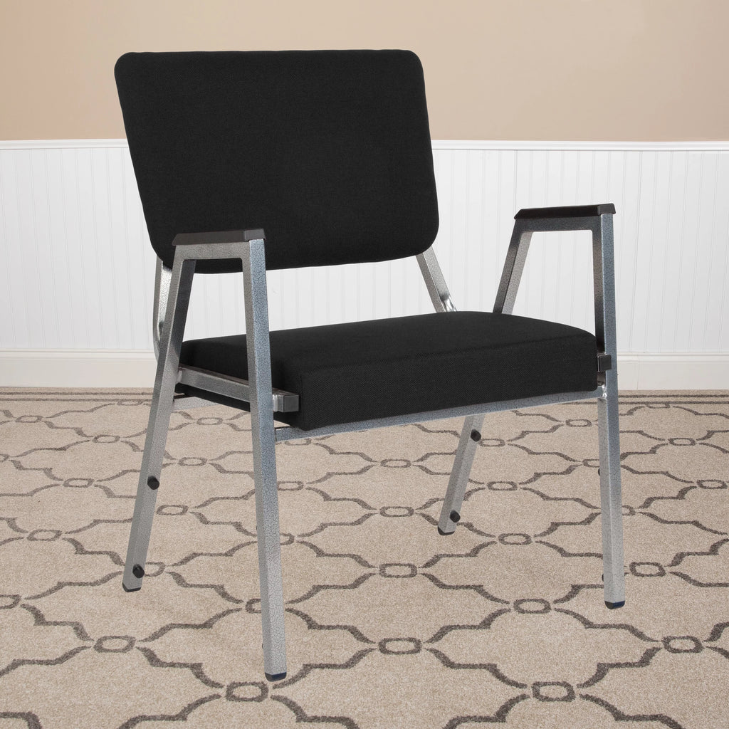 4 Pack Black Antimicrobial Fabric Bariatric Medical Reception Arm Chair D117