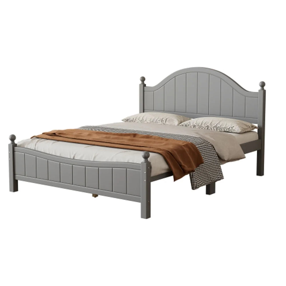 Gray Solid Wood Platform Bed Queen I901330