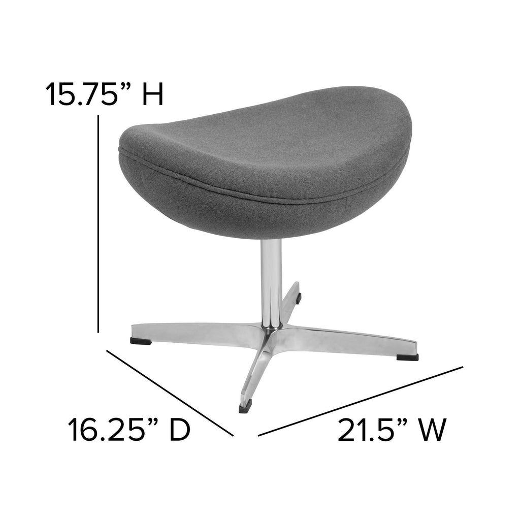 Gray Fabric Saddle Wing Ottoman H216