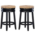 Black Wood Swivel Counter Stool Set of 2 Q78677
