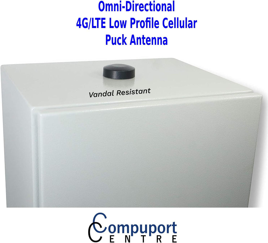 5G LTE Puck Antenna MIMO Omni-Directional with Dual-Diversity SMA Male Connectors with 15′ Cables, Pack of 2 B443806