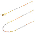 14k Tri 3 Color Gold Polished Solid 1.7mm Twisted Mirror Chain Necklace with Spring Ring Clasp - 20" L495489