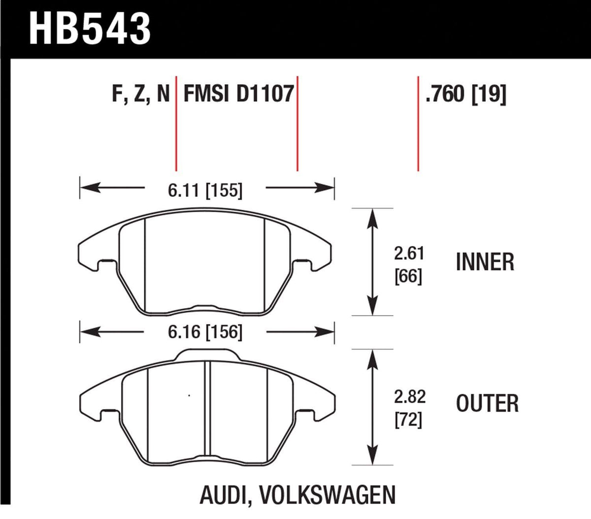 HP Plus Brake Pads Z752