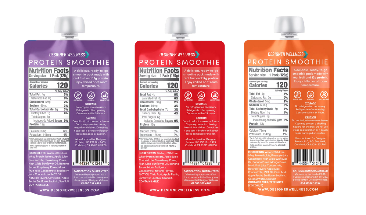 Protein Smoothie 12 Count Variety Pack 12g Protein Gluten-Free V9559