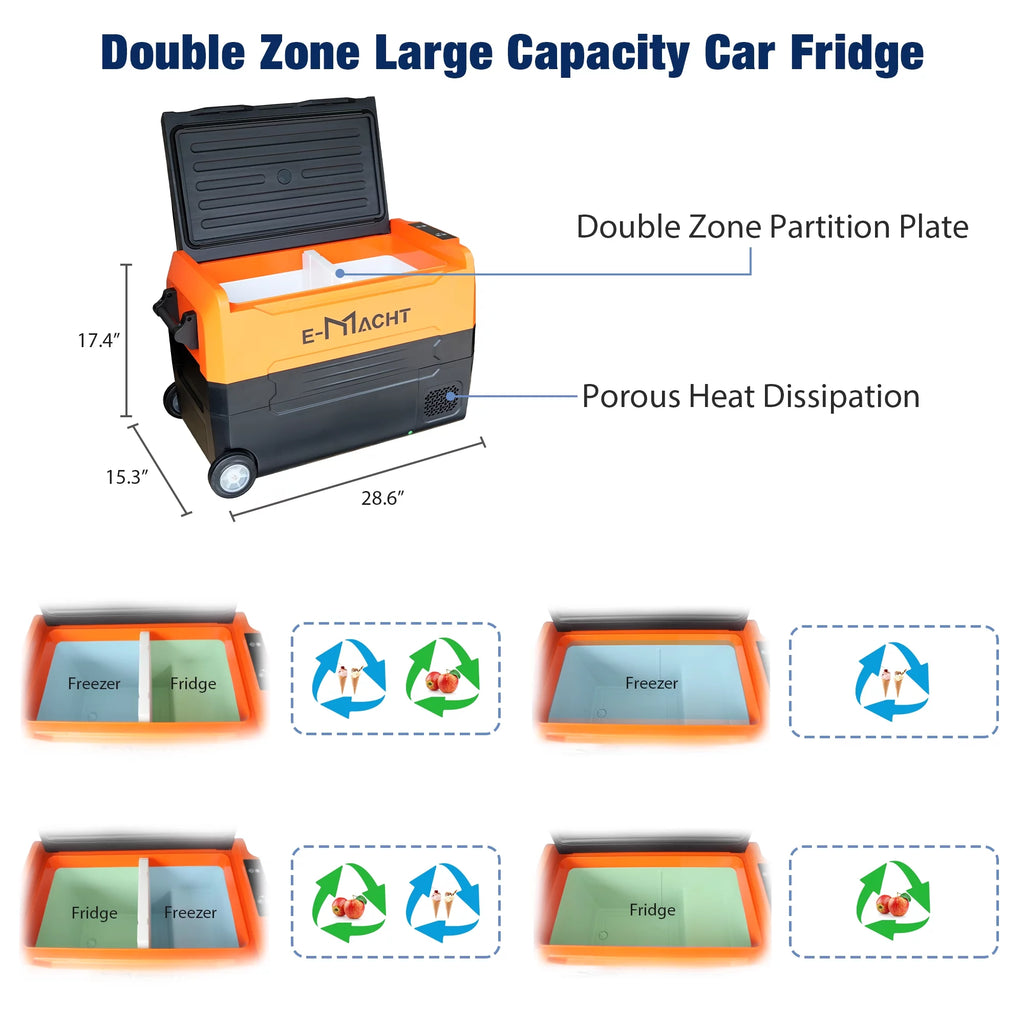 12 Volt 42 Quart Dual Zone Portable Car Refrigerator R601