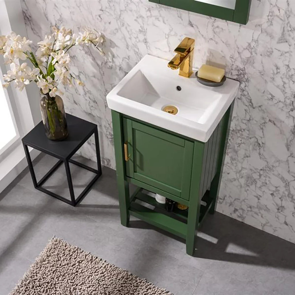 18" Green Sink Vanity Z417918