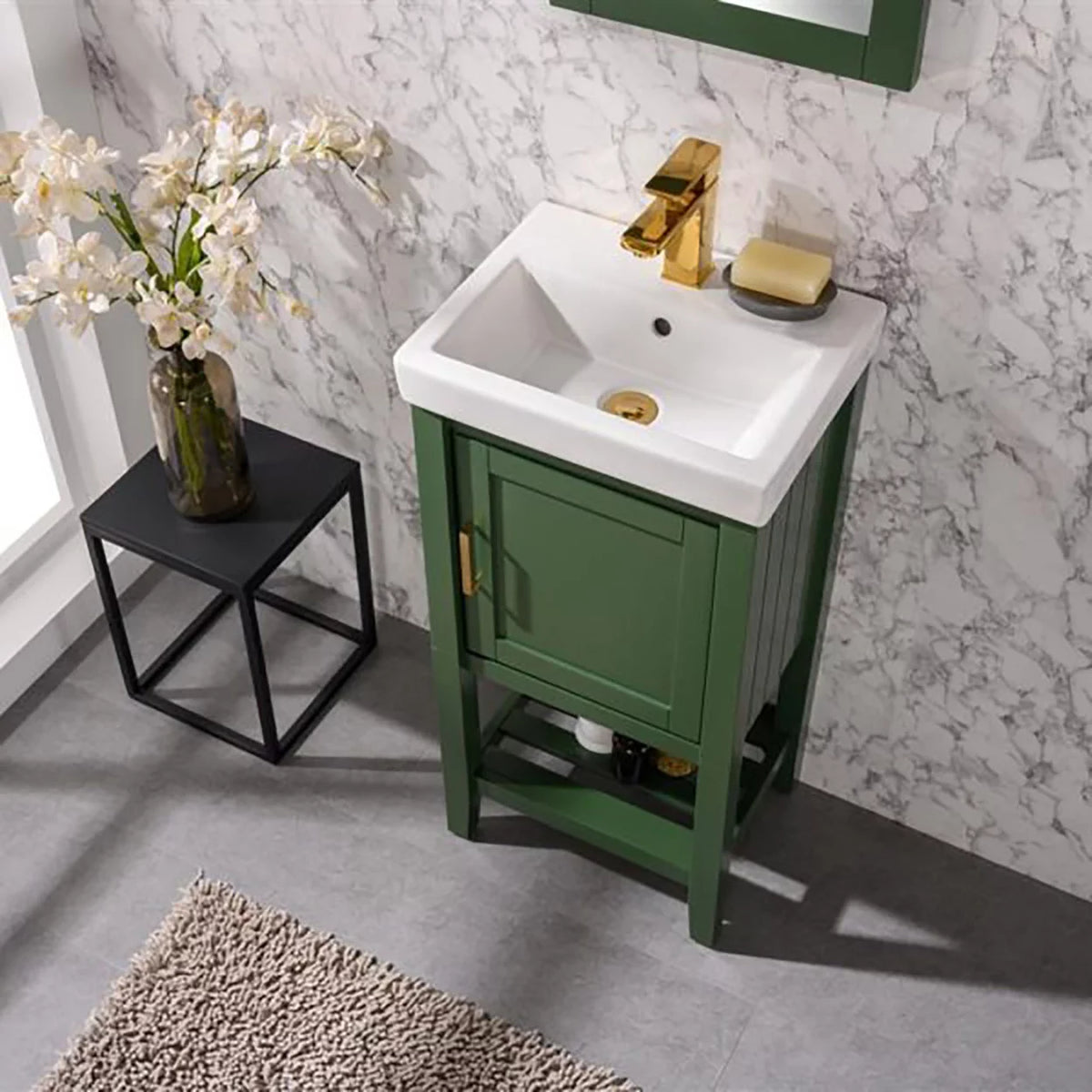 18" Green Sink Vanity Z417918