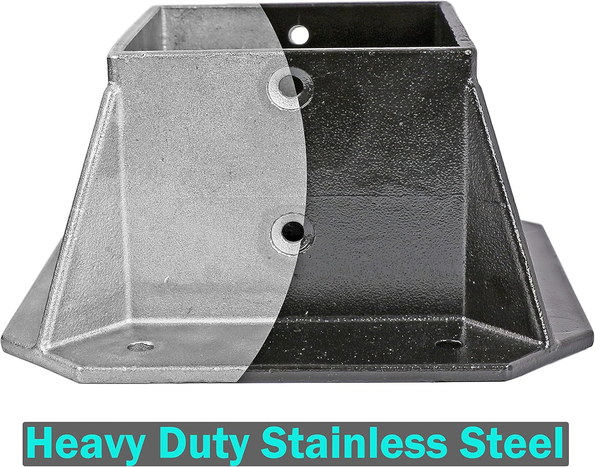 Black Finish 2 Pack Stainless Steel Square Flange Anchor Base with Screws I1868