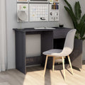 High Gloss Gray Engineered Wood Desk W111