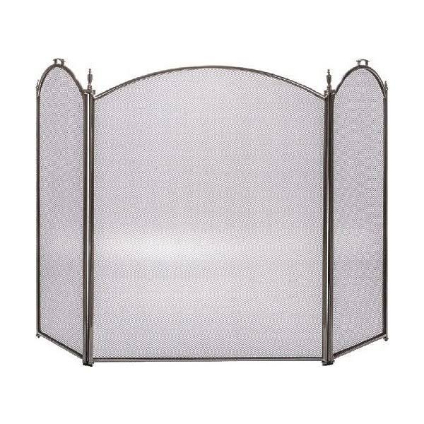 Chimney Arched 3 Fold Pewter Screen - 32 inch E4977
