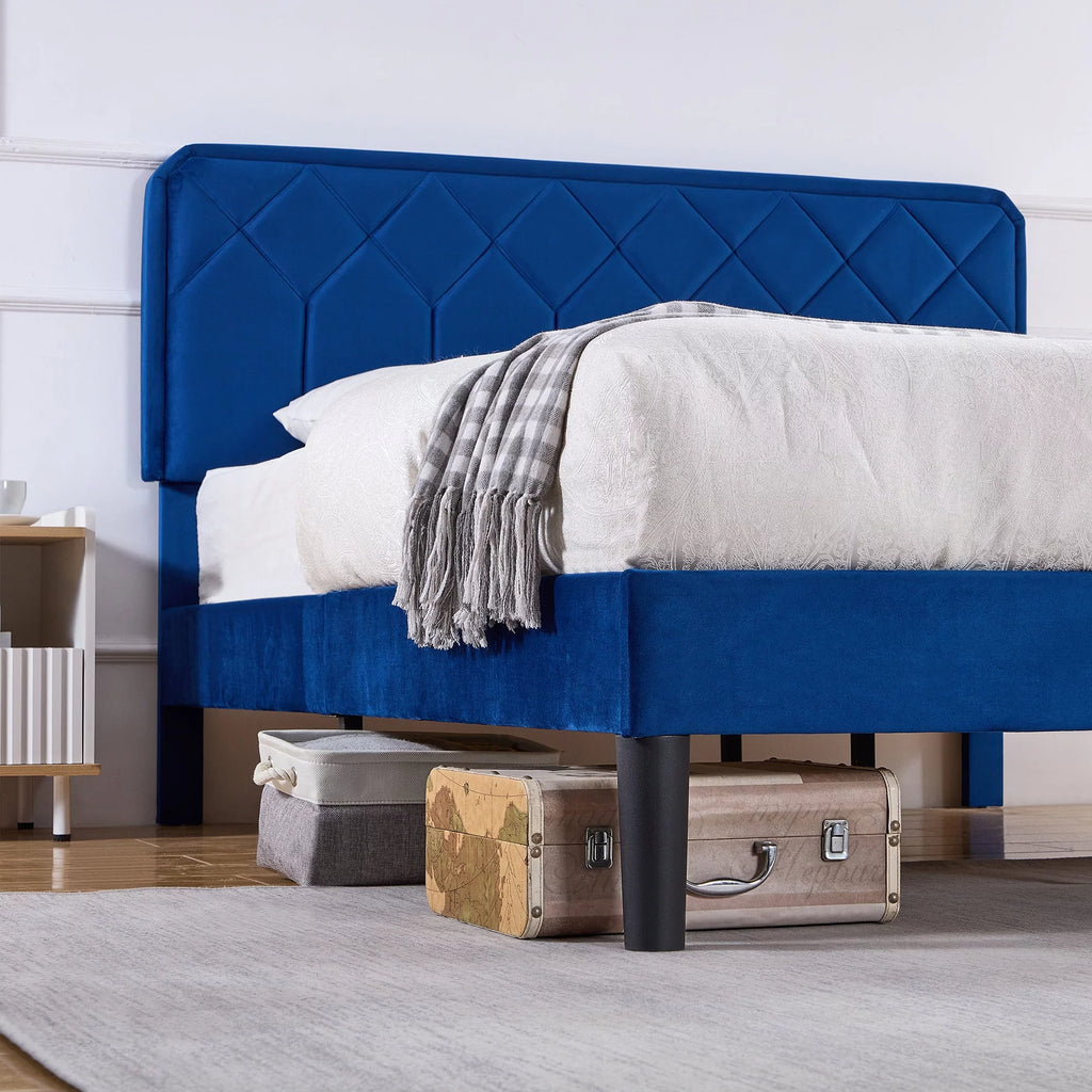 Blue 3-Piece Queen Bedroom Set with Nightstand Set of 2 W369