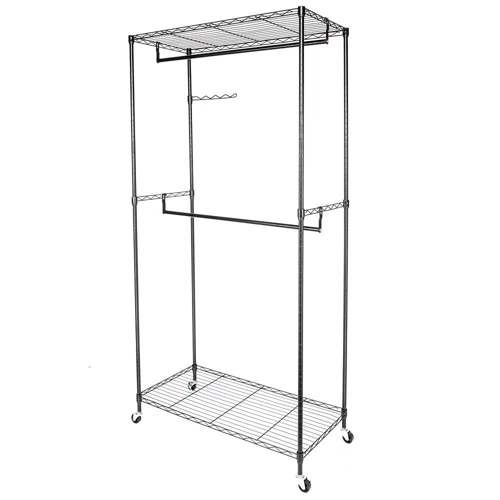 Heavy Duty Rolling Garment Rack Black J661