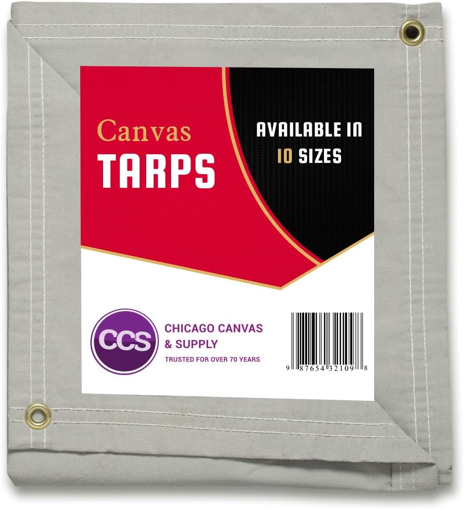Gold 12 by 20 Feet Waterproof Canvas Tarp with Rustproof Grommets V7091