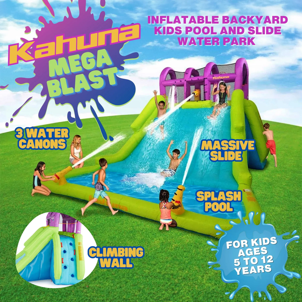 Inflatable Kids Pool and Slide Water Park J1541