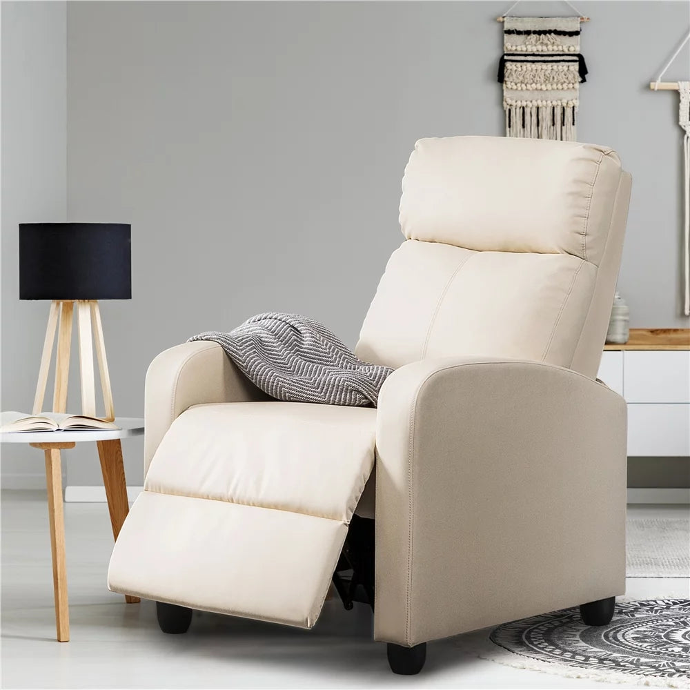 2pcs Beige Recliner Chair with Pocket Spring B6549