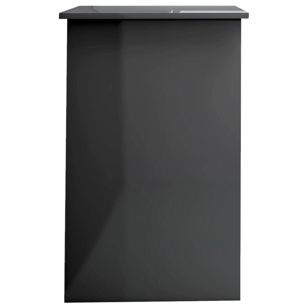 High Gloss Gray Engineered Wood Desk W111