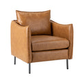 Vegan Leather Upholstered Accent Chair with Metal Legs V93837