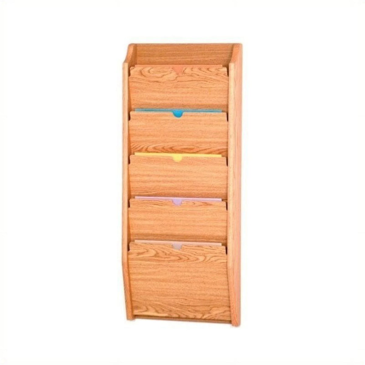 Light Oak 5 Pocket File Holder W86037