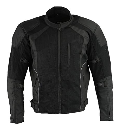 Black Armored Mesh Motorcycle Jacket Q20422