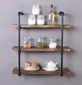 31.5-Inch Industrial 3-Shelf Metal Bookcase Z596