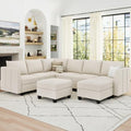 Large Modular Velvet Sectional Sofa with Storage, 9 Seats, Black F4775